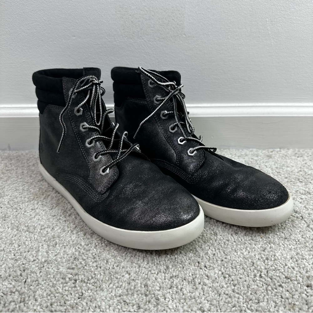 Timberland Dausette Chukka Black Metallic High-Top Sneakers Women’s 9, ortholite